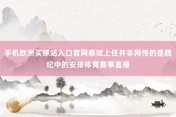 手机欧洲买球站入口官网蔡斌上任并非网传的是魏纪中的安排体育赛事直播