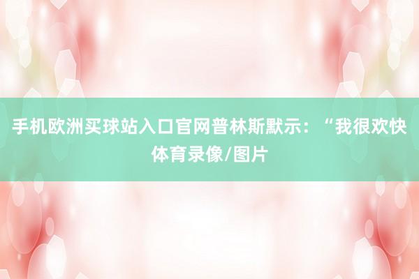 手机欧洲买球站入口官网普林斯默示：“我很欢快体育录像/图片