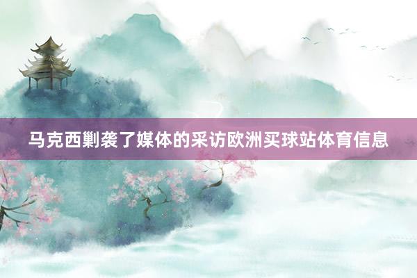 马克西剿袭了媒体的采访欧洲买球站体育信息