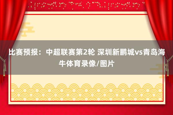 比赛预报：中超联赛第2轮 深圳新鹏城vs青岛海牛体育录像/图片