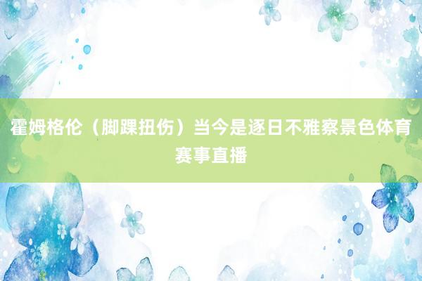 霍姆格伦（脚踝扭伤）当今是逐日不雅察景色体育赛事直播