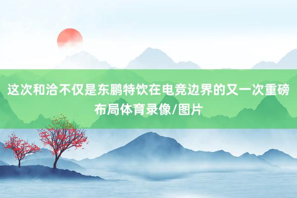 这次和洽不仅是东鹏特饮在电竞边界的又一次重磅布局体育录像/图片
