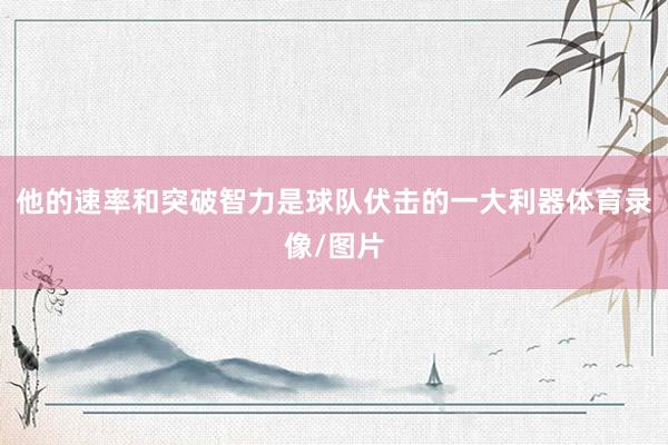他的速率和突破智力是球队伏击的一大利器体育录像/图片